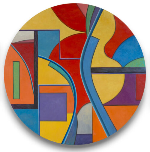 "Mundi," Oil on canvas, 59 inches diameter, Edgewater Public Library, City of Chicago Commission, 2015